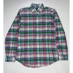 Polo Ralph Lauren Shirt Classic Fit Plaid Flesh Pony Oxford Buttonup Size Medium